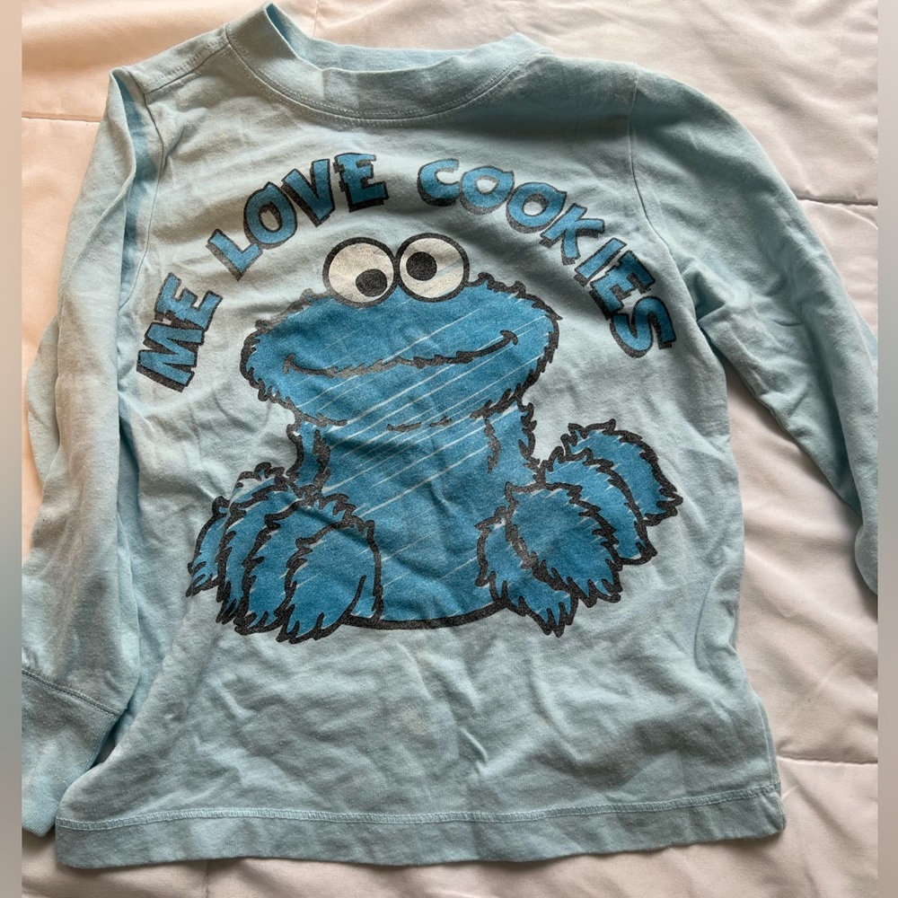Old Navy Sesame Street Cookie monster cotton long Sleeve tee